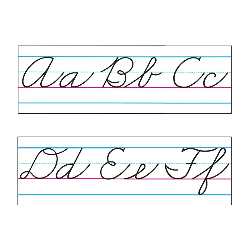 Trend Enterprises® Basic Alphabet Zaner-Bloser Cursive Bulletin Board Set