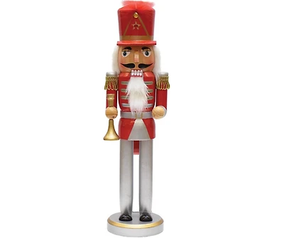 14" Wooden Nutcracker with Horn