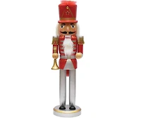 14" Wooden Nutcracker with Horn