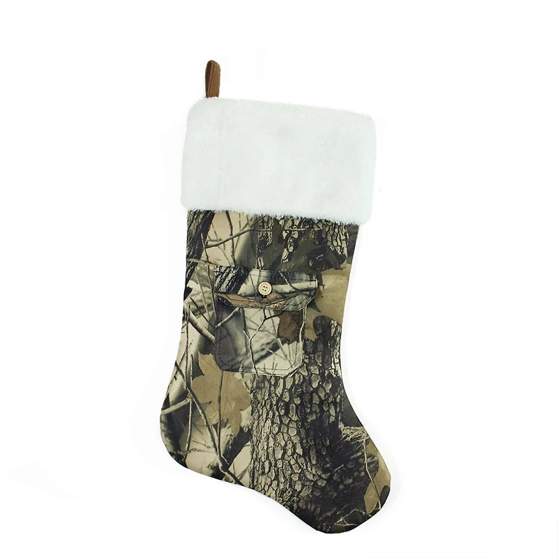 20.5" Camouflage Christmas Stocking with Pocket
