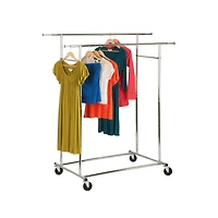 Honey Can Do 74.5" Chrome Collapsible Dual Bar Garment Rack