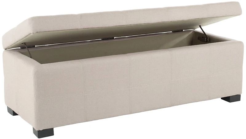 Madison Large Storage Linen Bench in Beige