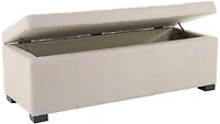 Madison Large Storage Linen Bench in Beige