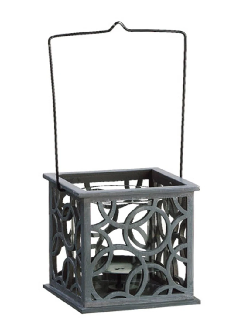 4.75" Cut-Out Circle Votive Candle Holder, Gray