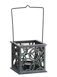 4.75" Cut-Out Circle Votive Candle Holder, Gray