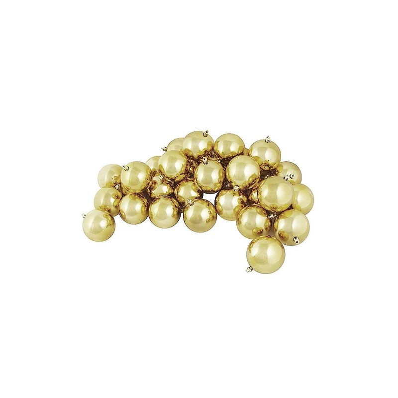 60ct Shiny Champagne Gold Shatterproof Ball Ornaments