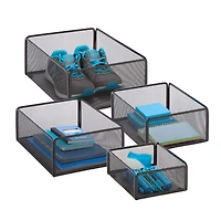 Honey Can Do Black eXcessory Basket Set, 4 Pieces