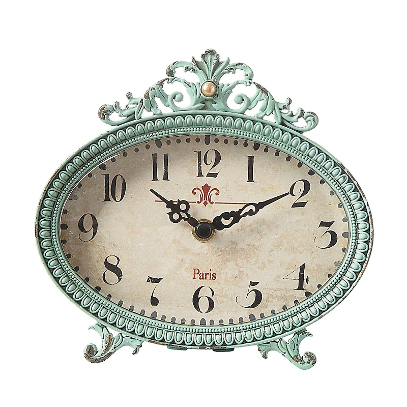 Hello Honey® Aqua Pewter Mantle Clock