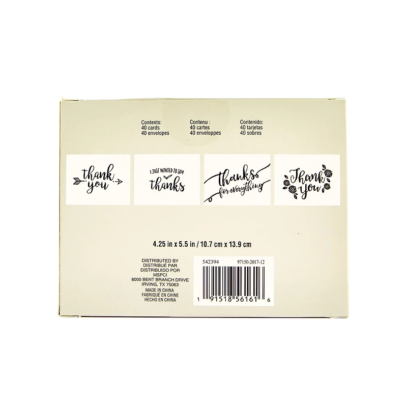 Assorted Black Thank You Cards & Envelopes by Recollections™, 4.25" x 5.5"