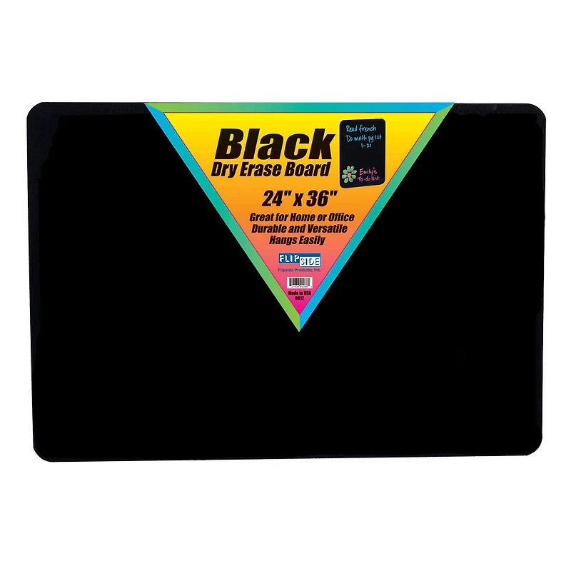 Flipside Black Dry Erase Board, 24" x 36"