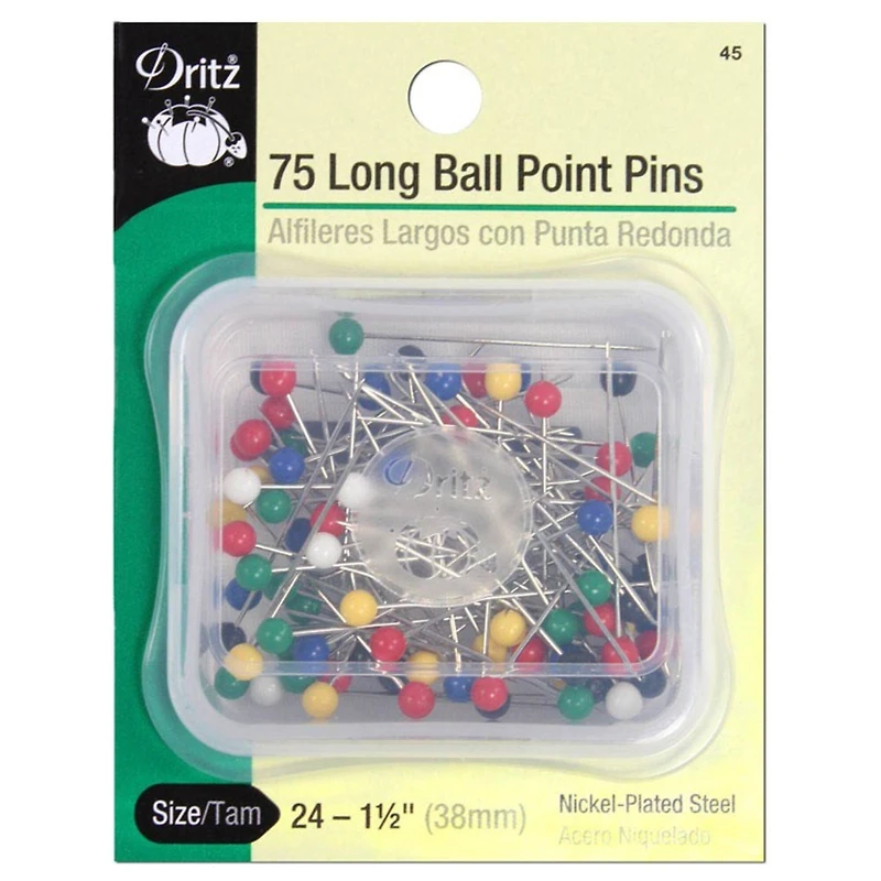 75 Long Ball Point Pins, Size 24
