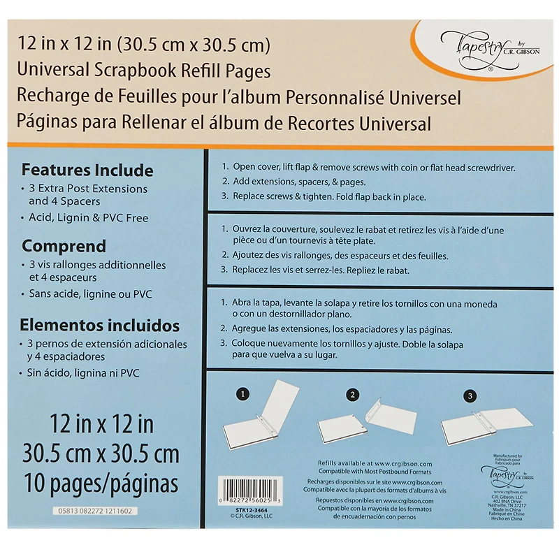 Tapestry by C.R. Gibson® Universal Scrapbook Refill Pages