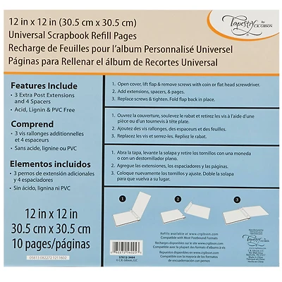Tapestry by C.R. Gibson® Universal Scrapbook Refill Pages