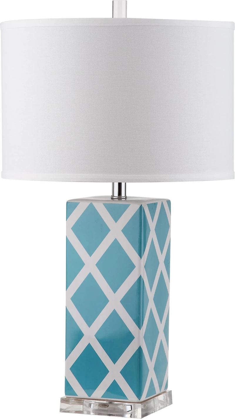 Garden Lattice Table Lamp in Light Blue