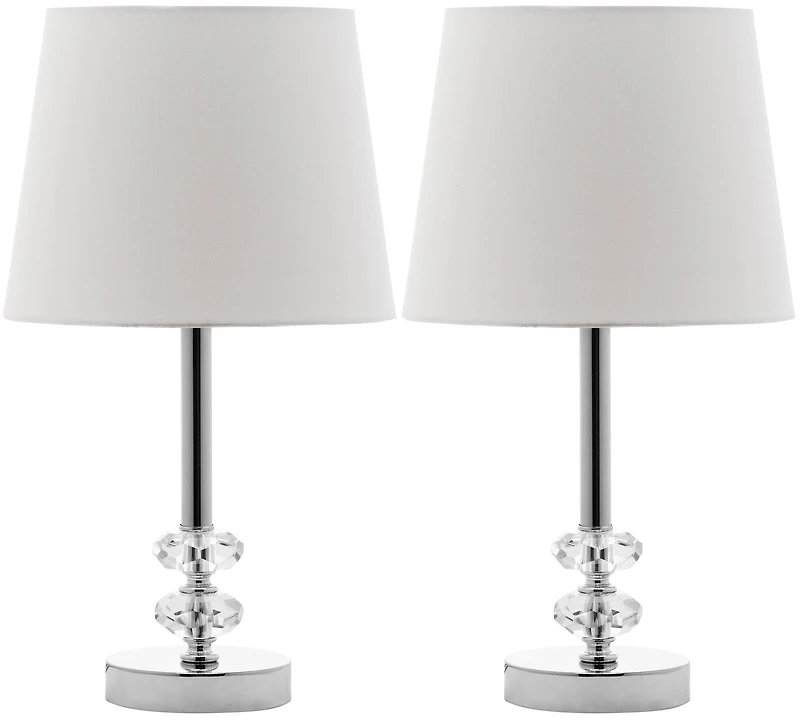 Ashford Crystal Orb Lamp Set in White