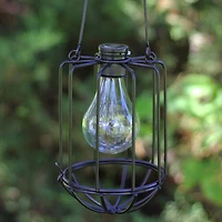 6.75" Black Cylindrical Solar Powered LED Patio Lantern