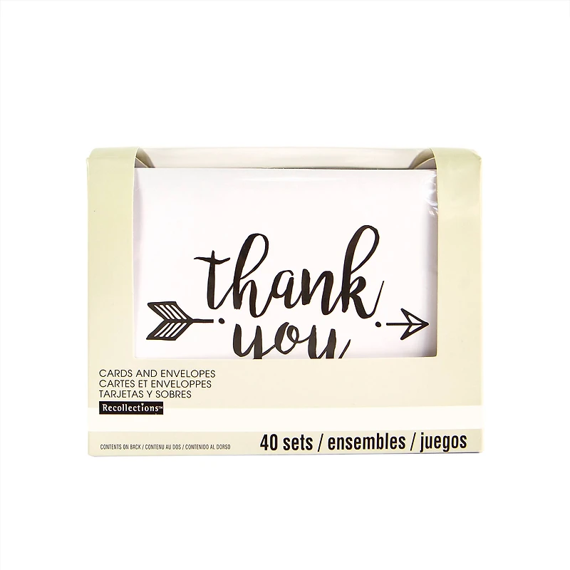 Assorted Black Thank You Cards & Envelopes by Recollections™, 4.25" x 5.5"