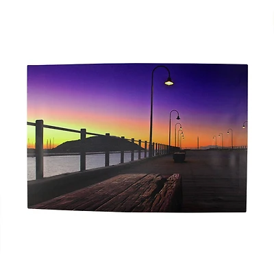 LED Lighted Sunset Boardwalk Wall Art