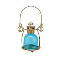 7.5" Decorative Glass Bell Tea Light Candle Lantern