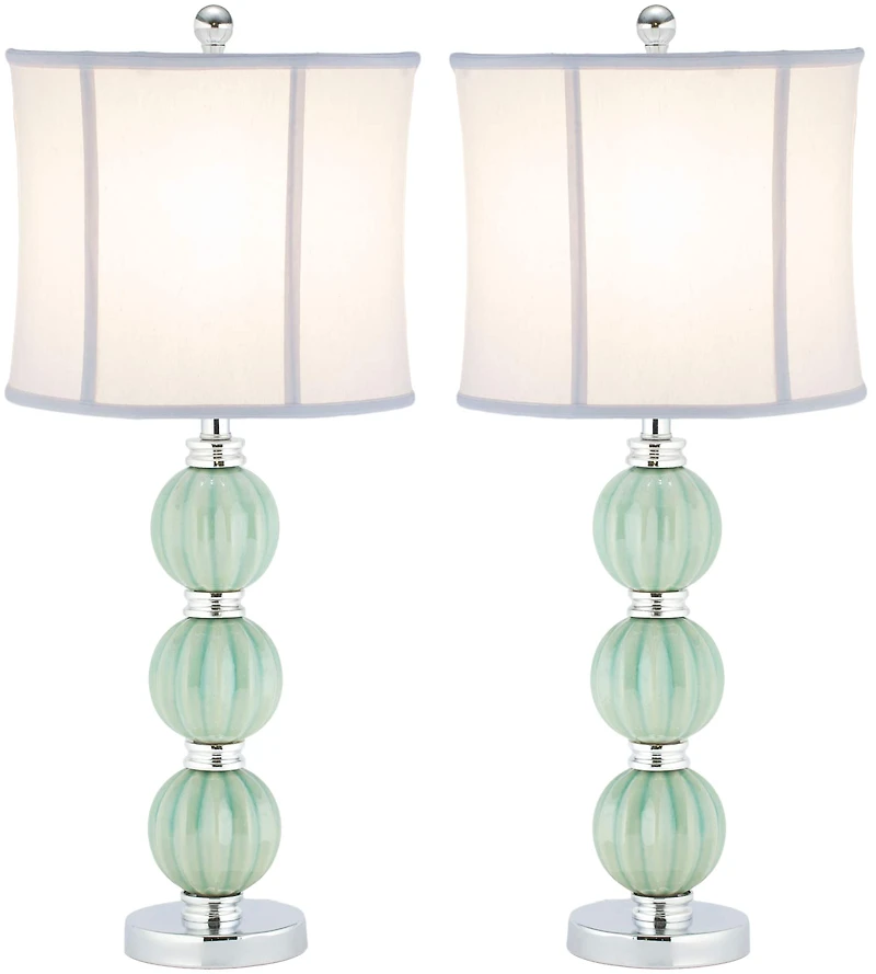 Stephanie Globe Lamp Set in Green