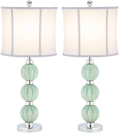 Stephanie Globe Lamp Set in Green