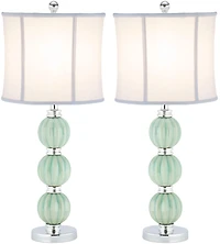 Stephanie Globe Lamp Set in Green