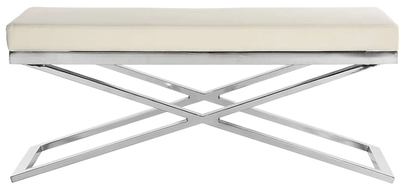 Acra Bench in White & Chrome