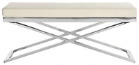 Acra Bench in White & Chrome