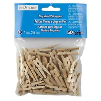 12 Packs: 50 ct. (600 total) Tiny Wood Clothespins by Creatology™