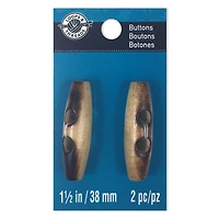 12 Packs: 2 ct. (24 total) Coconut Toggle Buttons by Loops & Threads®