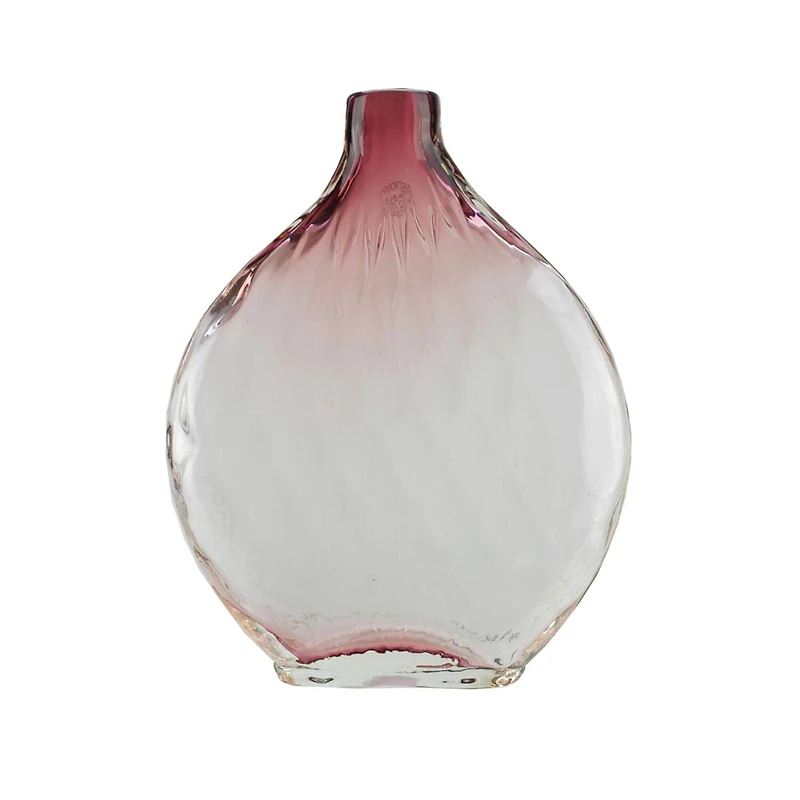 11.5" Disc Glass Vase, Plum Purple Ombre