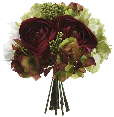 Eggplant & Green Hydrangea, Ranunculus & Peony Bouquet