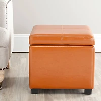 Madison Square Leather Ottoman in Saddle