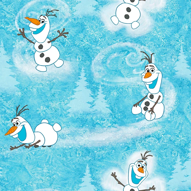 Disney® Light Blue Olaf Winter Toss Quilting Cotton Fabric
