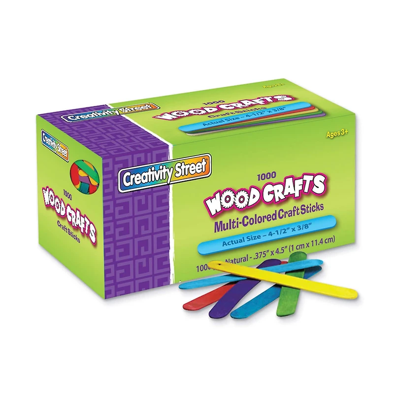 Creativity Street® Bright Hues Wood Crafts Sticks, Pack of 1000