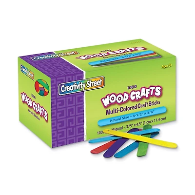 Creativity Street® Bright Hues Wood Crafts Sticks, Pack of 1000