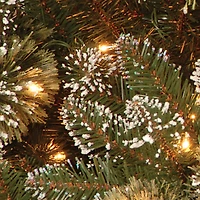 6.5ft. Pre-Lit Glittery Bristle Pine Slim Artificial Christmas Tree, Warm White Diamond Cap LED Lights