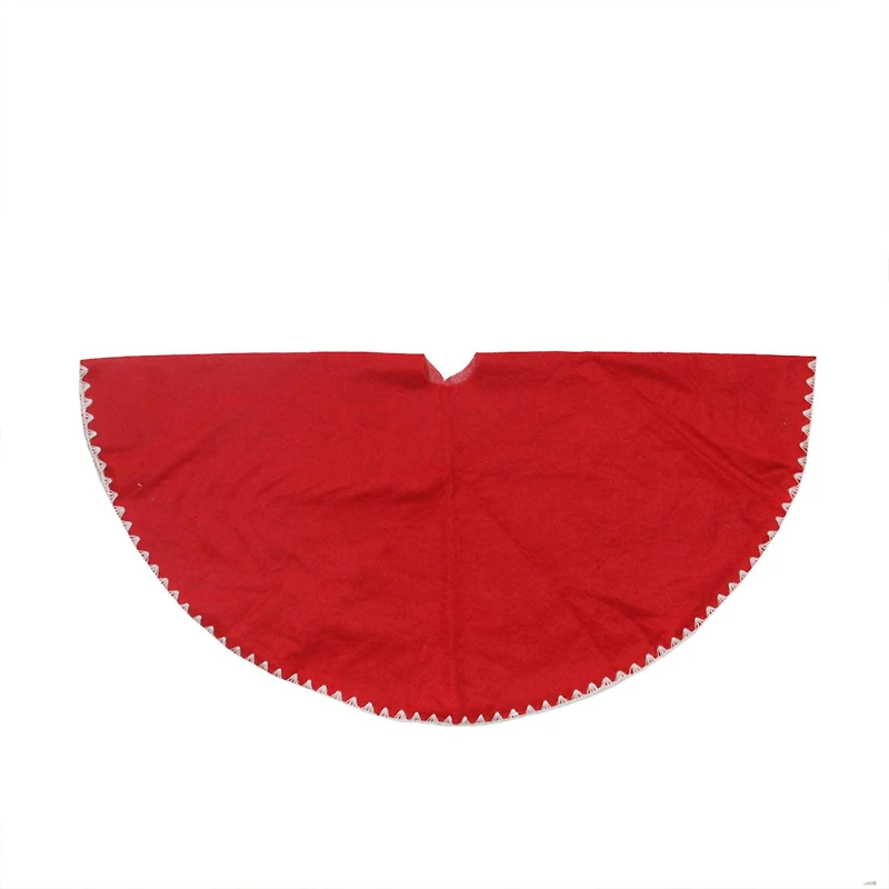 26" Christmas Traditions Cardinal Red with Stitching Mini Tree Skirt