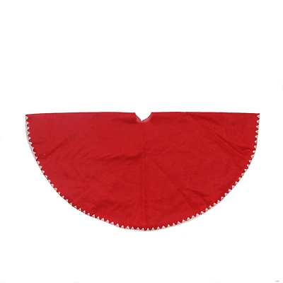 26" Christmas Traditions Cardinal Red with Stitching Mini Tree Skirt