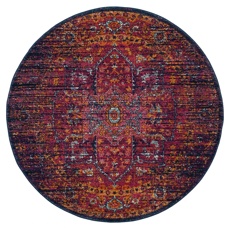 Evoke Warm Transitional 3' X 3' Round Area Rug