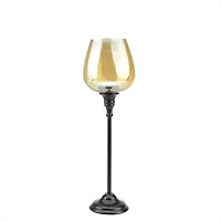 16.25" Large Golden Luster Brown Stemmed Votive Candle Holder