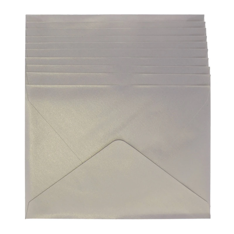 12 Packs: 10 ct. (120 total) White Shimmer Cards & Envelopes by Recollections™, 5" x 7"