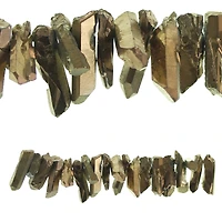 12 Pack: Bronze Luster Crystal Quartz Stick Beads by Bead Landing™