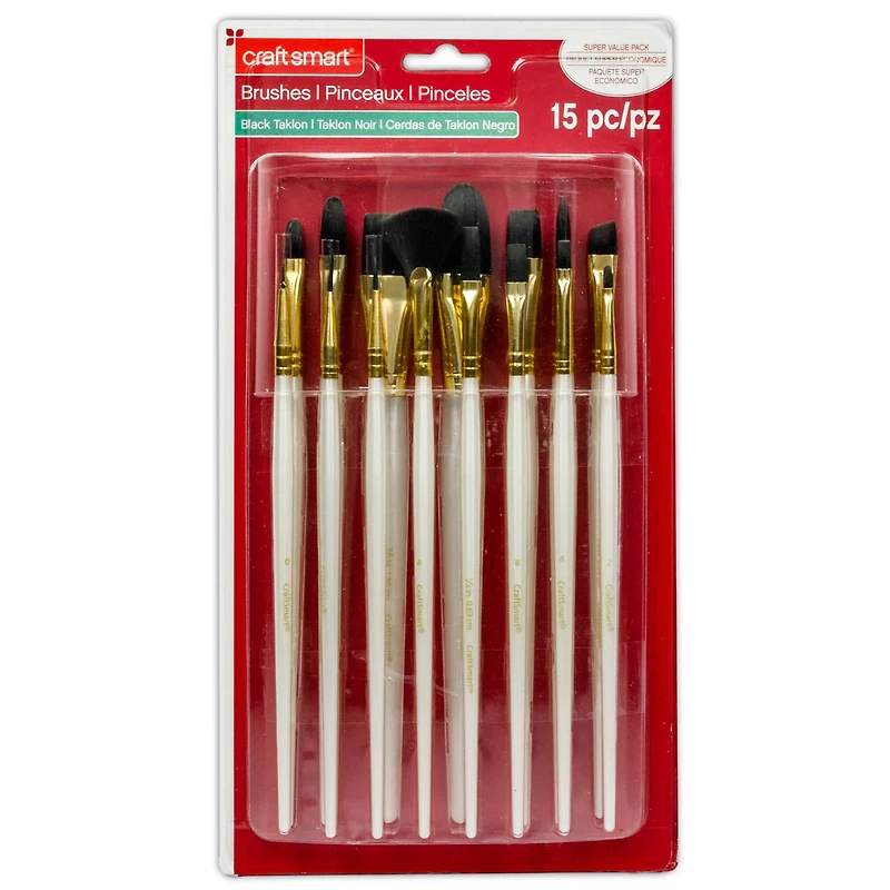 Black Taklon Brush Super Value Pack by Craft Smart®