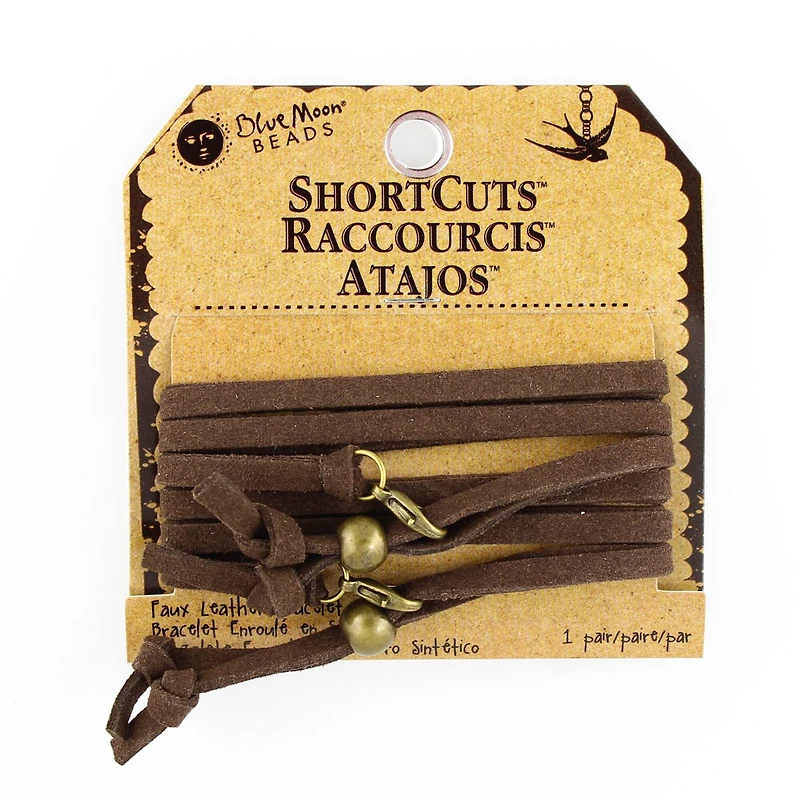 Blue Moon Beads® ShortCuts™ Faux Leather Bracelet Wraps, Brown