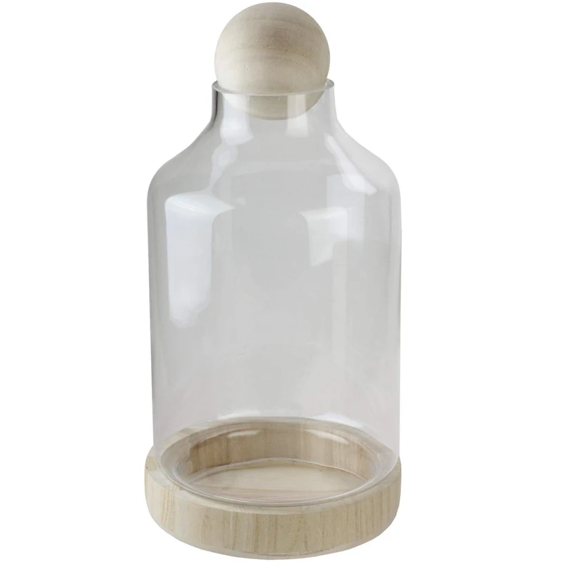 14" Transparent Glass Hurricane