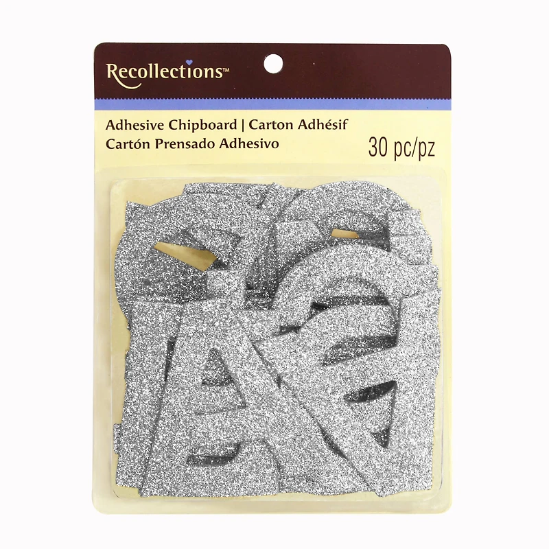 Adhesive Chipboard Glitter Alphabet Stickers by Recollections™