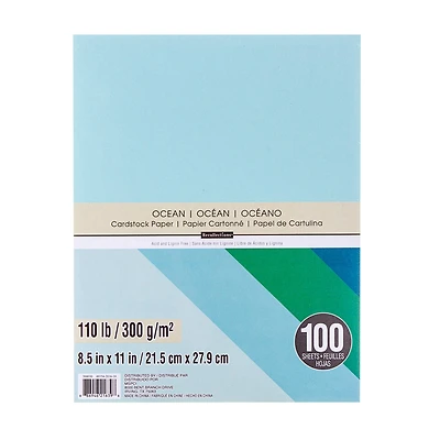 Ocean 8.5" x 11" Cardstock Paper by Recollections™, 100 Sheets