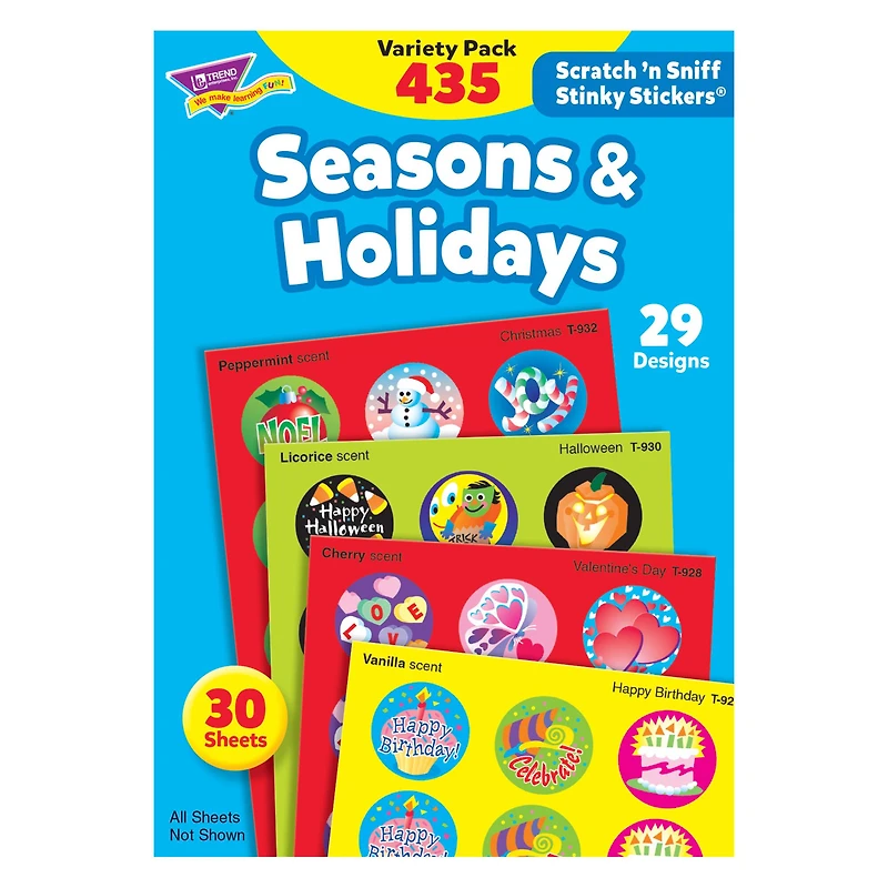 Trend Enterprises® 1" Seasons & Holidays Stinky Stickers®, 435 Count