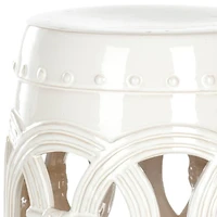 Double Coin Garden Stool in Antique White